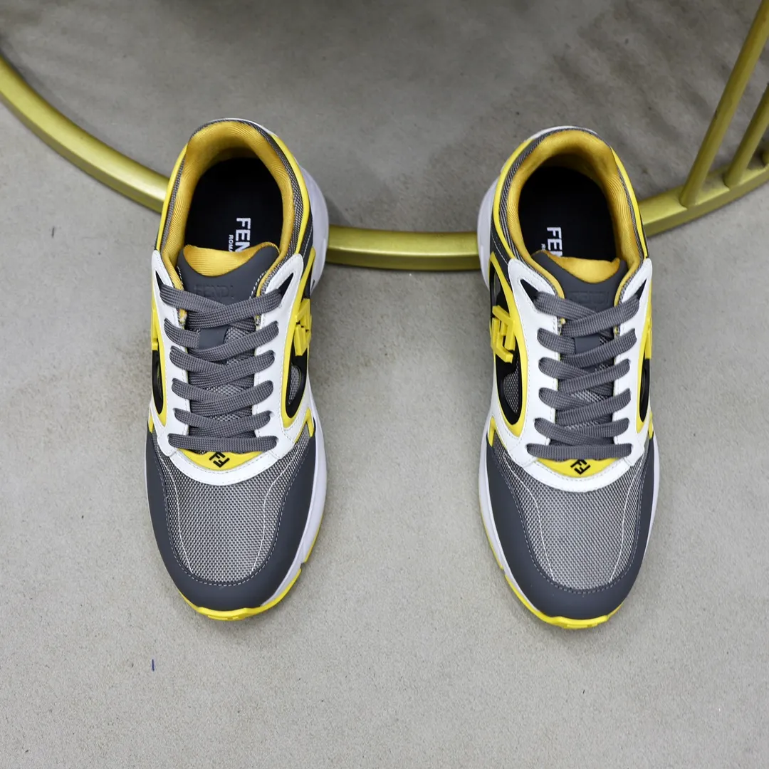 FENDI men's shoes 💰760💰 - High-end quality original items 🔍🔍🔍 casual sports shoes - Upper: 🔝 Napa calfskin, silk calfskin, brand canvas cloth, shoe body sewn with brand plastic totem - Lining: brand canvas - Outsole: ultra-light TPU foam rubber; two-color molded outsole -Ultra-high quality control and fine workmanship: outstanding (high-end, extravagance, grade) -Size: 39-44 (38, 45, can be customized)